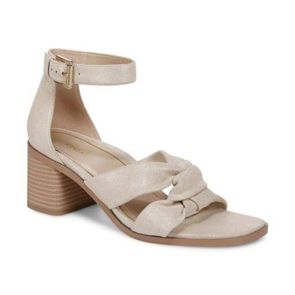 Vionic Women's $150 Maia Gold Metallic Glitter Leather Maia Dress Sandal 7.5